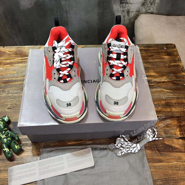 Balenciaga經典款男女鞋 巴黎世家頂級版本Triple S透氣3M反光姥爹復古運動鞋 Balenciaga情侶款老爹鞋  hdbl1170